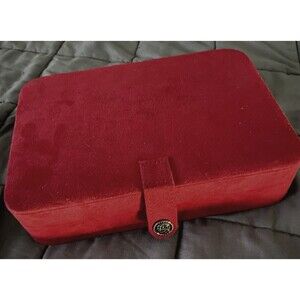 Mele & Co. Maria Plush Fabric Jewelry Box with Twenty-Four Sections in Red